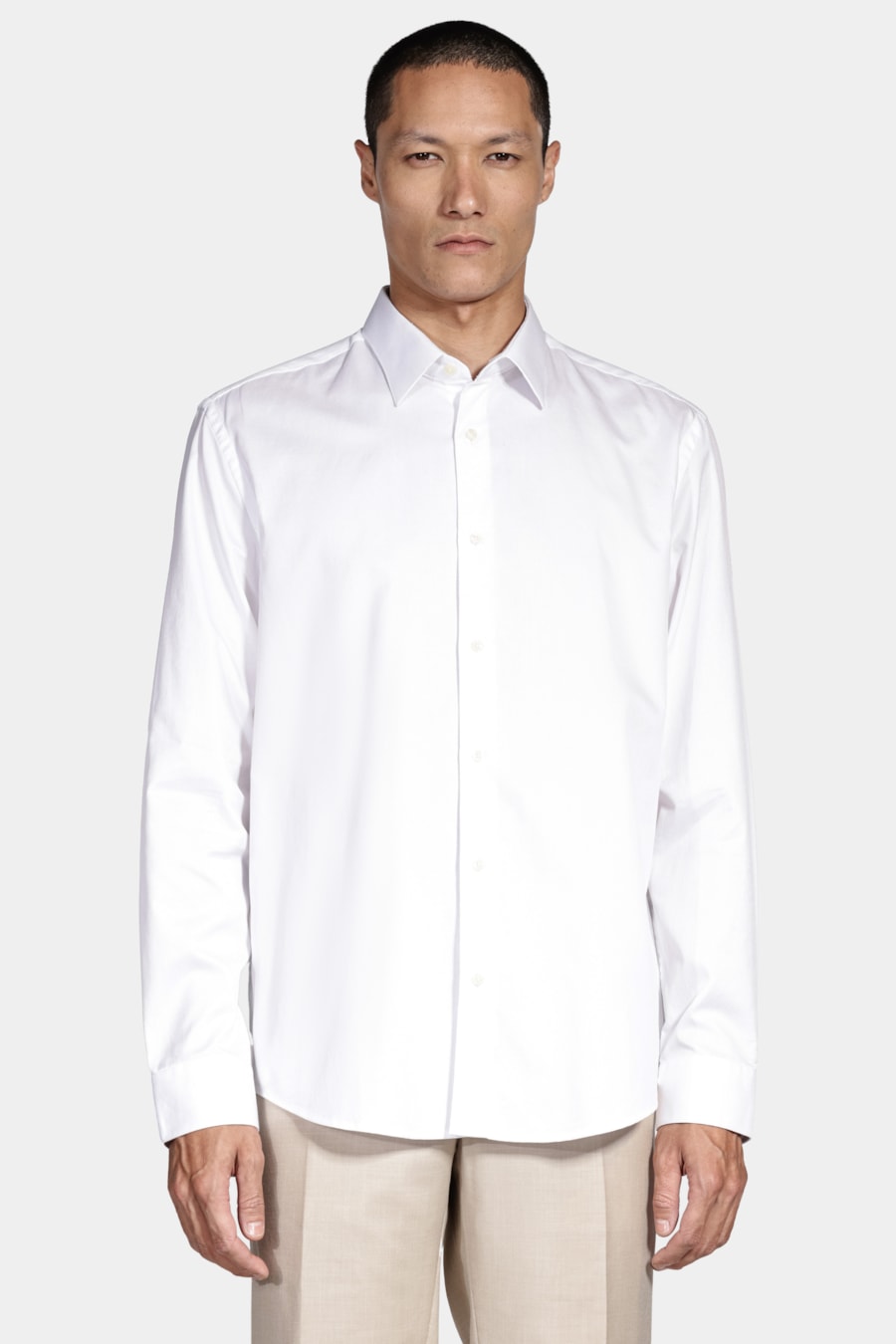 Camisa Regular Algodão Egípcio Fio 100 Maquinetada Branco — foto 1 de 6