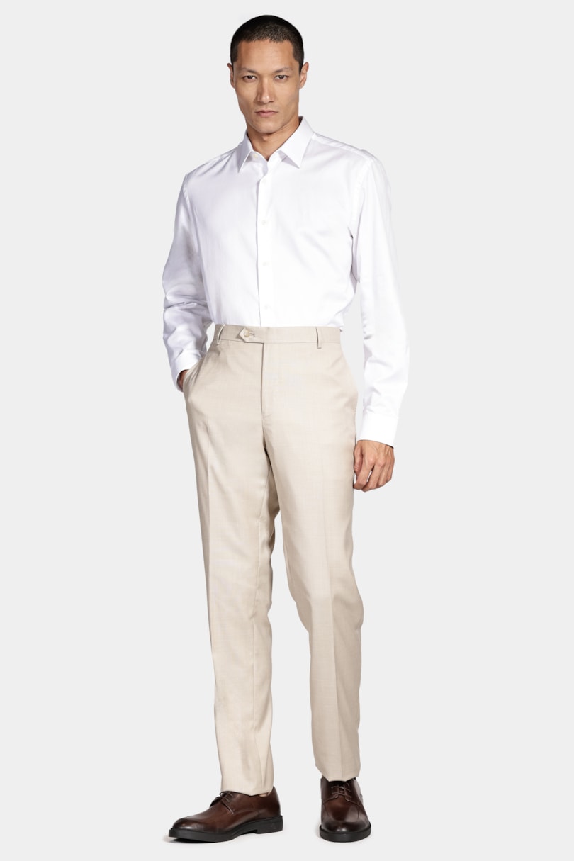 Camisa Regular Algodão Egípcio Fio 100 Maquinetada Branco