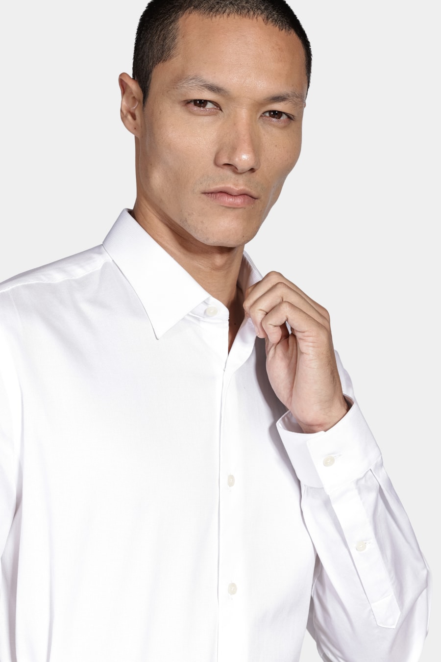 Camisa Regular Algodão Egípcio Fio 100 Maquinetada Branco — foto 3 de 6