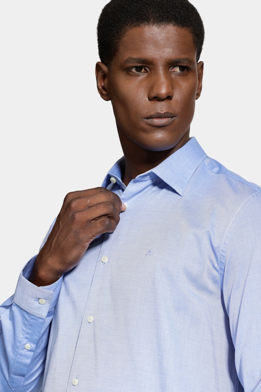 Camisa Regular Algodão Egípcio Fio 50 Azul — foto 3 de 6