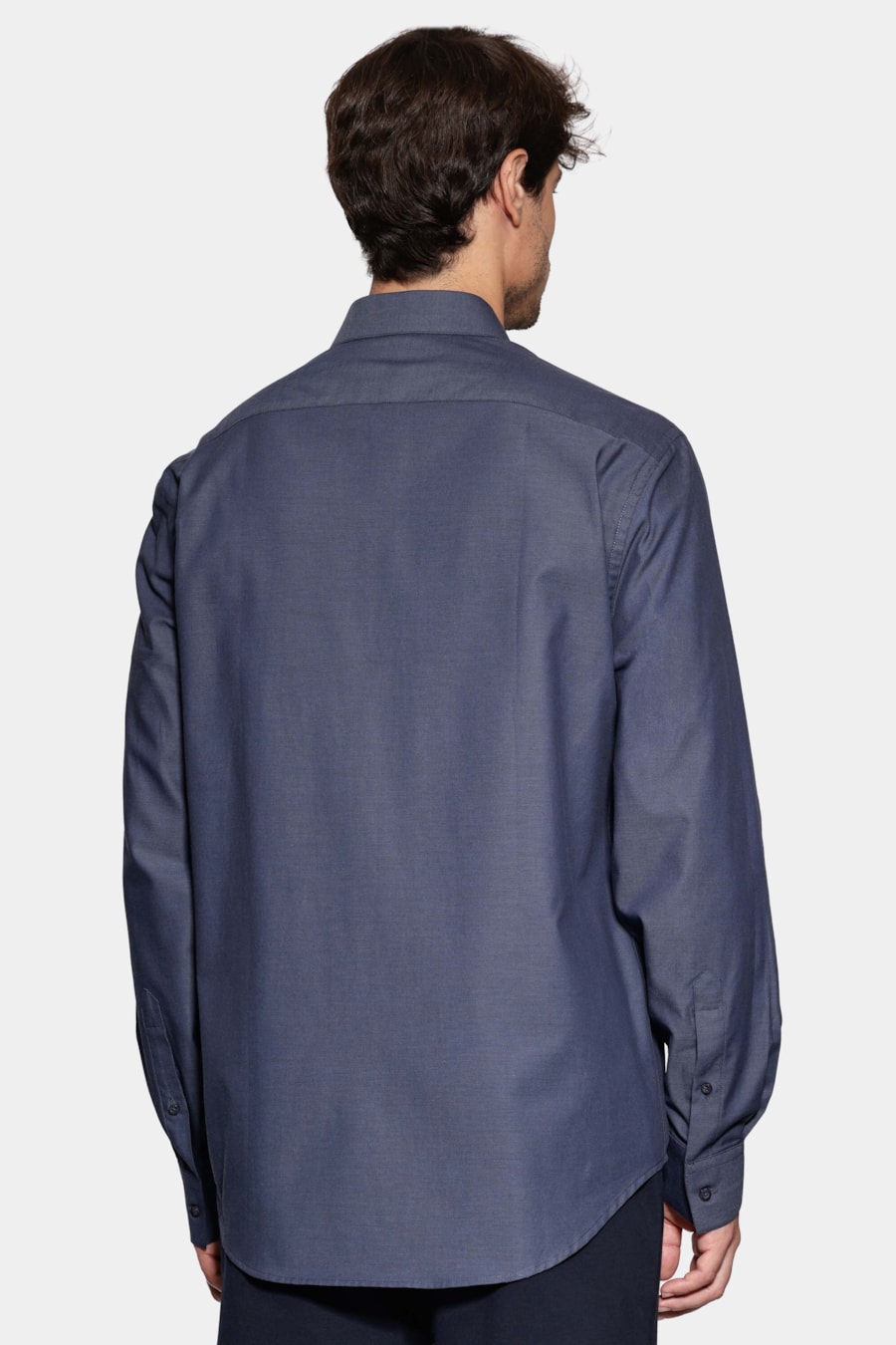 Camisa Regular Algodão Egípcio Fio 50 Azul Escuro — foto 4 de 6