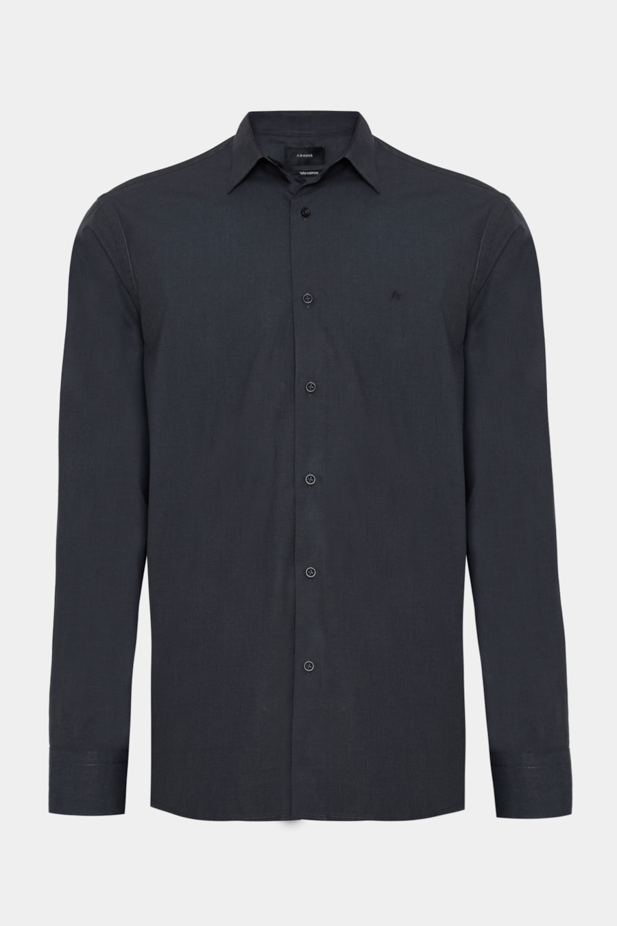 Camisa Regular Algodão Egípcio Fio 50 Azul Escuro — foto 5 de 6