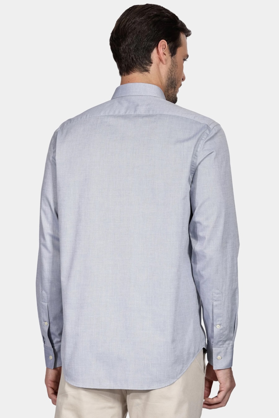Camisa Regular Algodão Egípcio Fio 50 Petronas Azul Jeans — foto 4 de 5