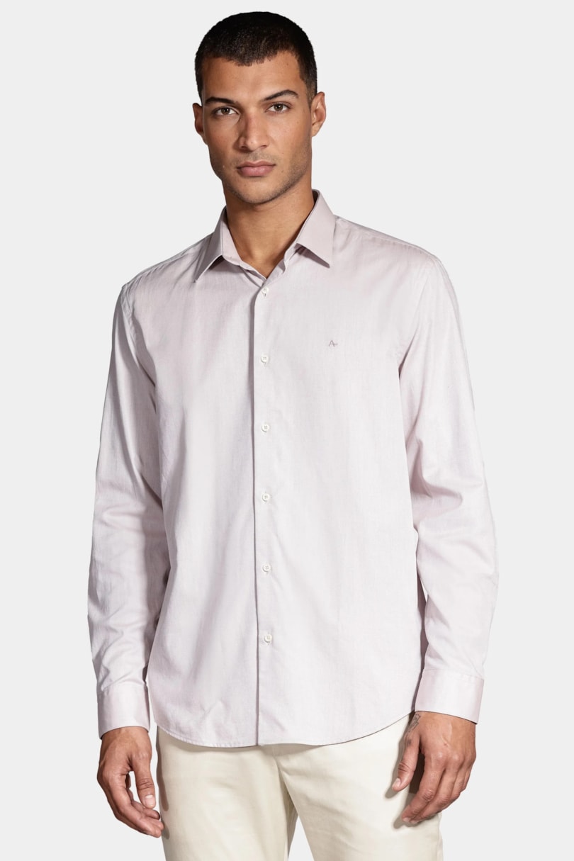 Camisa Regular Algodão Egípcio Fio 50 Petronas Cáqui