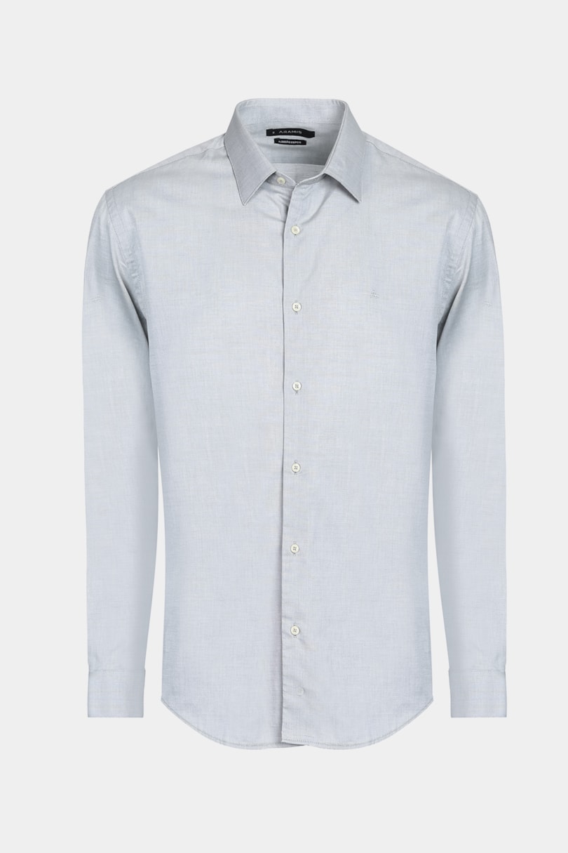 Camisa Regular Algodão Egípcio Fio 50 Petronas Cinza Claro