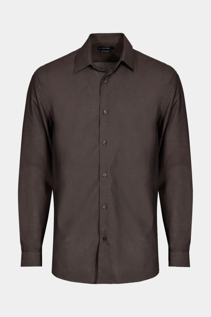 Camisa Regular Algodão Egípcio Fio 50 Petronas Marrom — foto 5 de 5