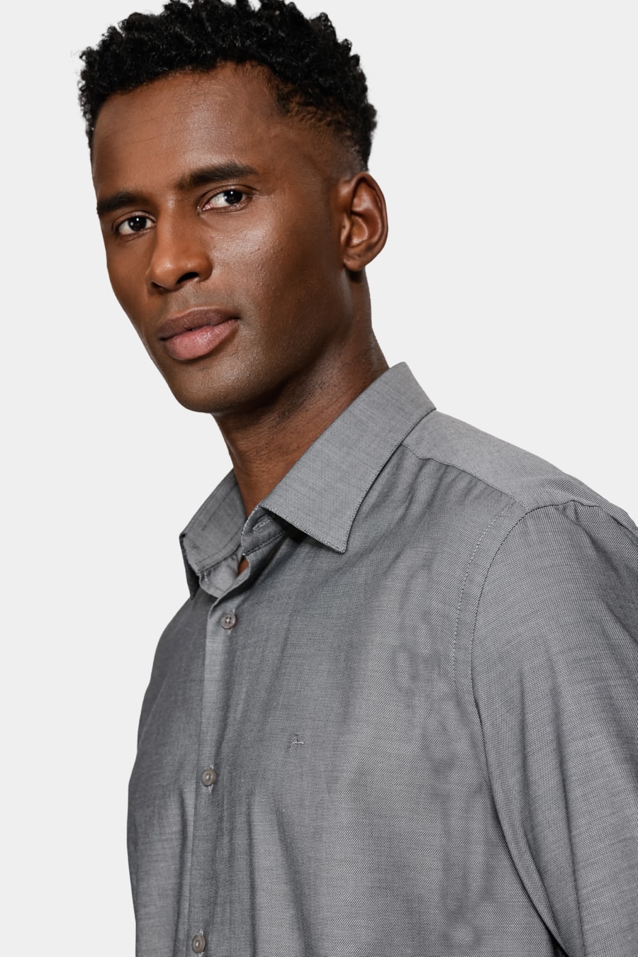 Camisa Regular Algodão Egípcio Fio 50 Preto — foto 3 de 6