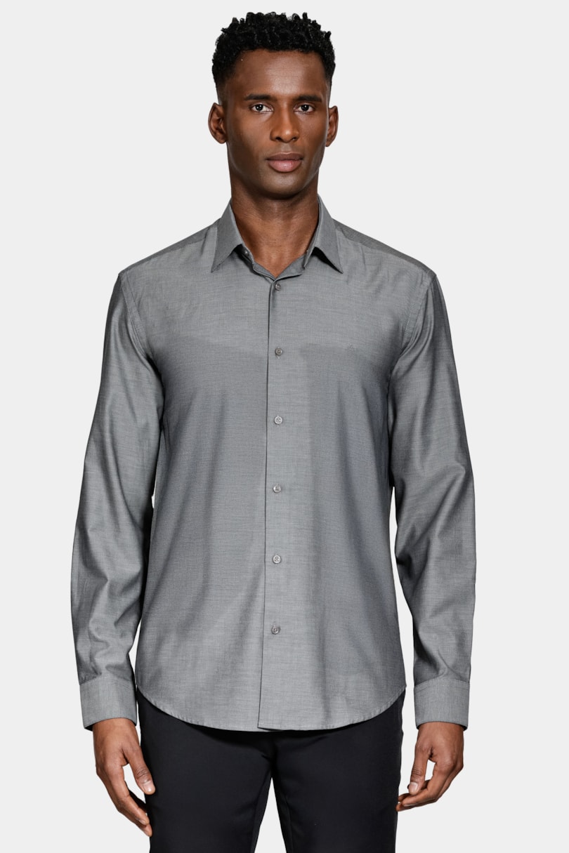 Camisa Regular Algodão Egípcio Fio 50 Preto