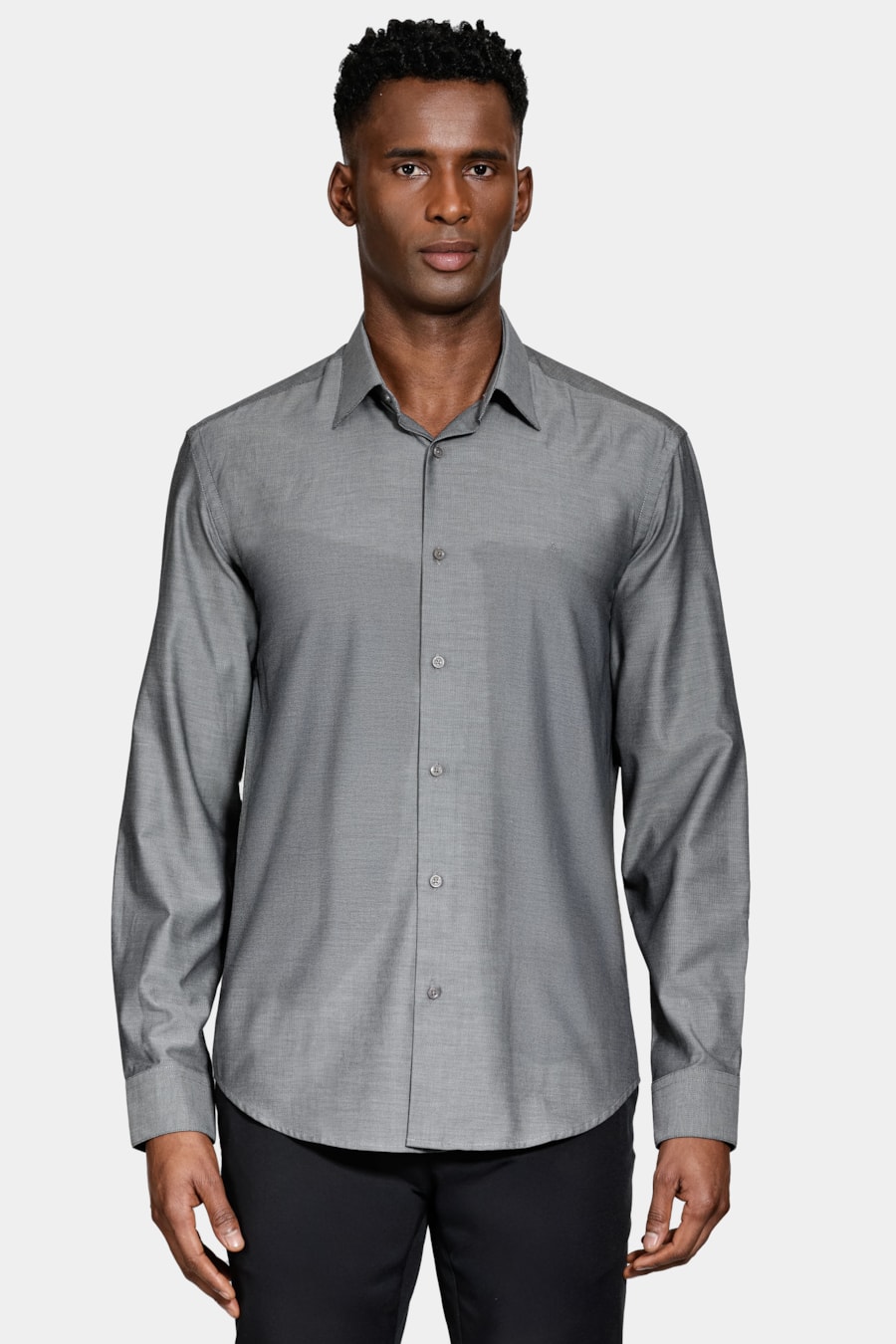 Camisa Regular Algodão Egípcio Fio 50 Preto — foto 1 de 6