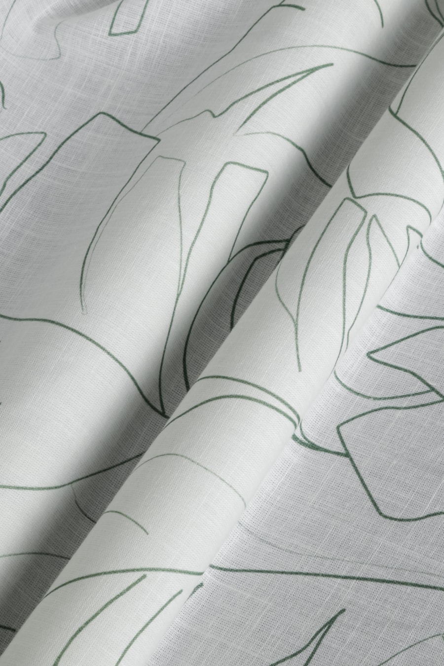 Camisa Regular Algodão Manga Curta Folhagem Branco C/Verde — foto 6 de 6