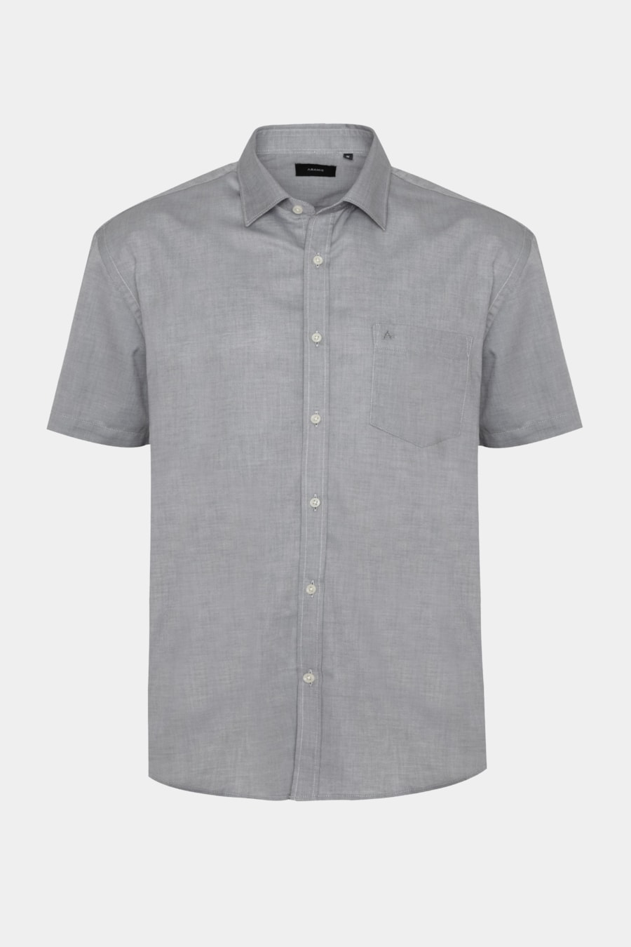 Camisa Regular Algodão Manga Curta Pinpoint Aluminio — foto 1 de 6