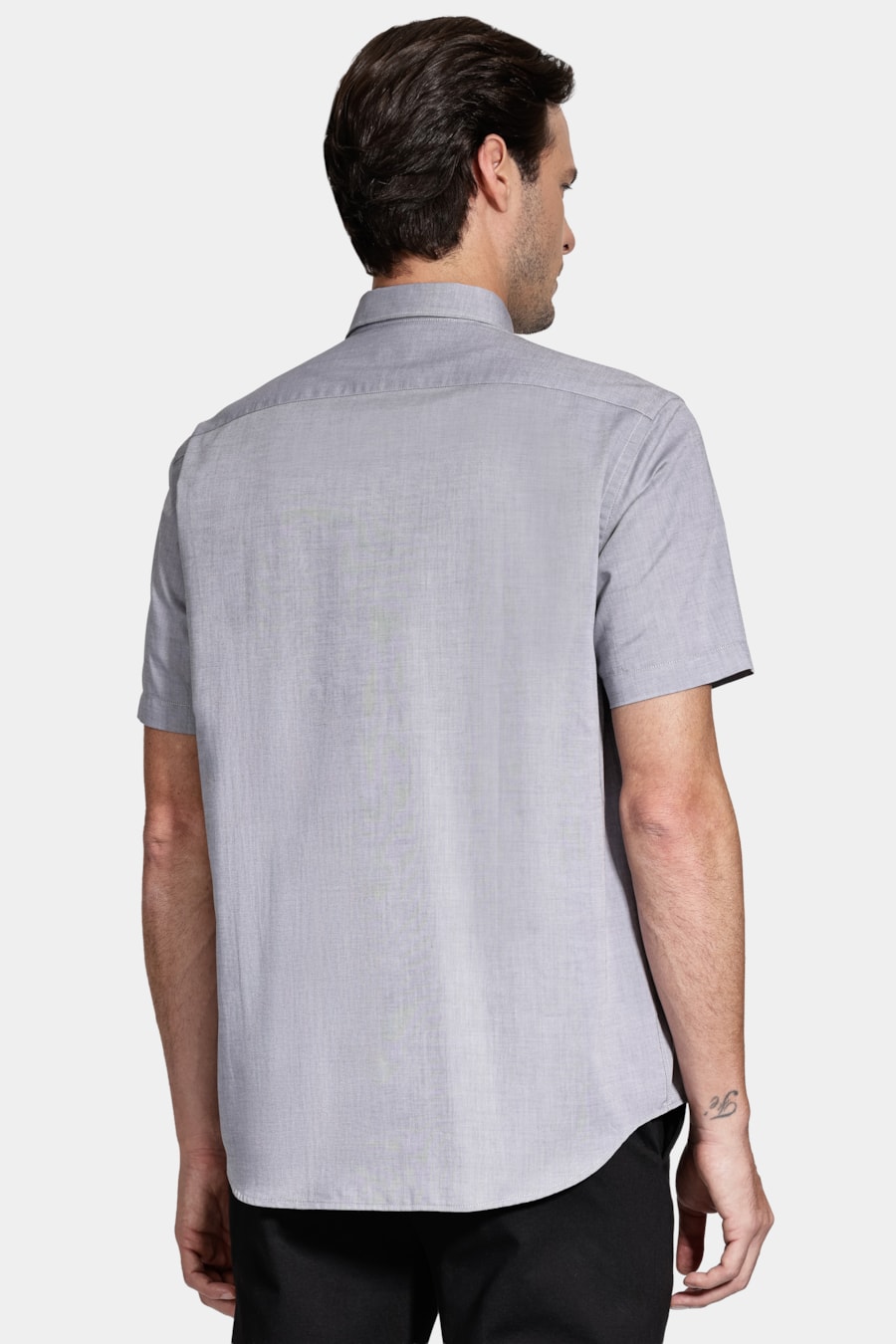 Camisa Regular Algodão Manga Curta Pinpoint Aluminio — foto 5 de 6