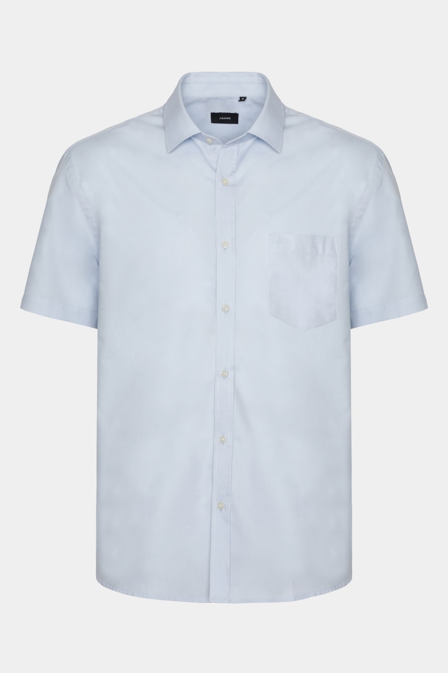 Camisa Regular Algodão Manga Curta Pinpoint Azul Claro — foto 1 de 6