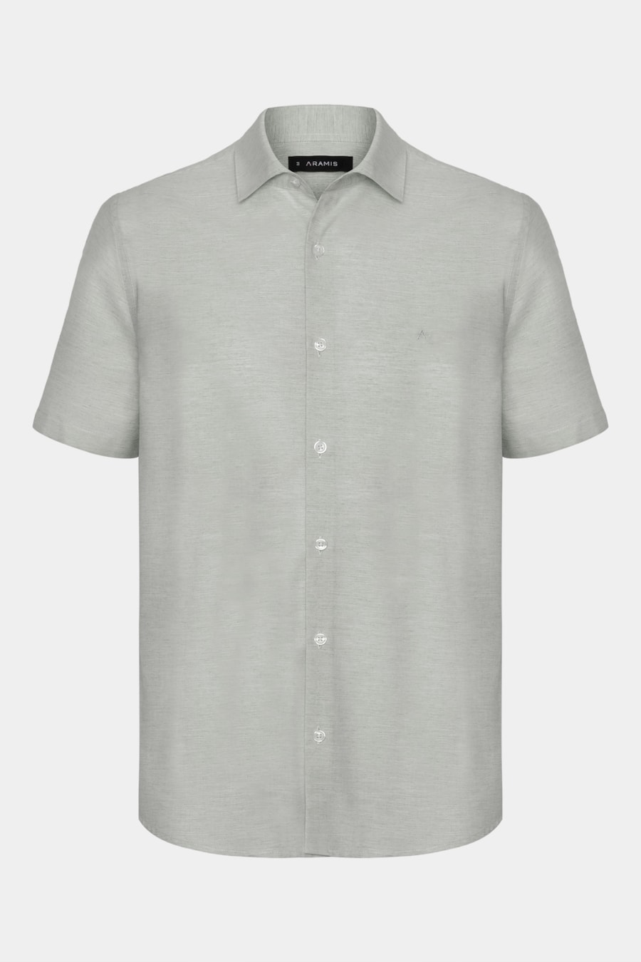 Camisa Regular Algodão Mescla Manga Curta Verde — foto 5 de 6