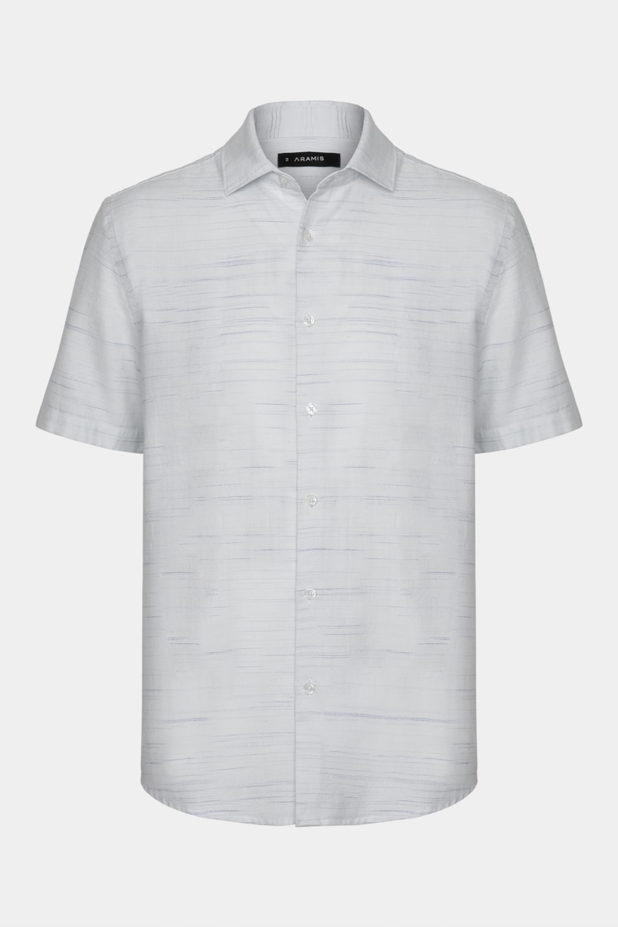 Camisa Regular Algodão Nature Oregon Manga Curta Off White C/ Azul — foto 5 de 6