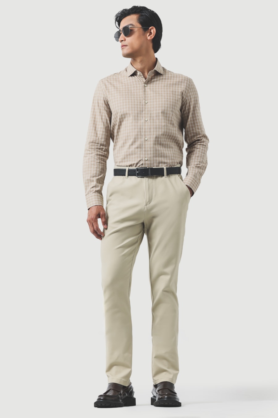 Camisa Regular Algodão Xadrez Castor C/ Areia — foto 2 de 7