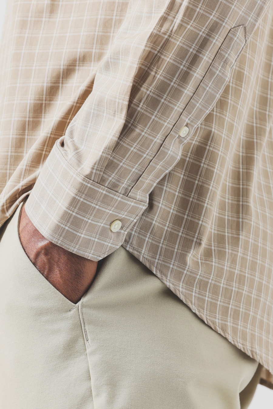 Camisa Regular Algodão Xadrez Castor C/ Areia — foto 4 de 7