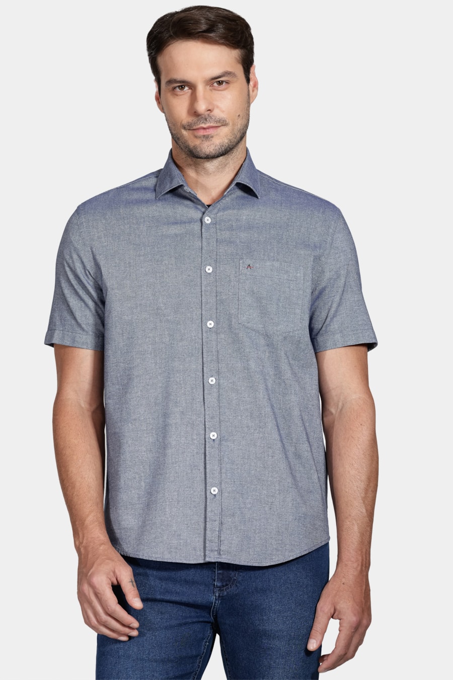Camisa Regular Bolso Colors Azul Escuro — foto 1 de 6