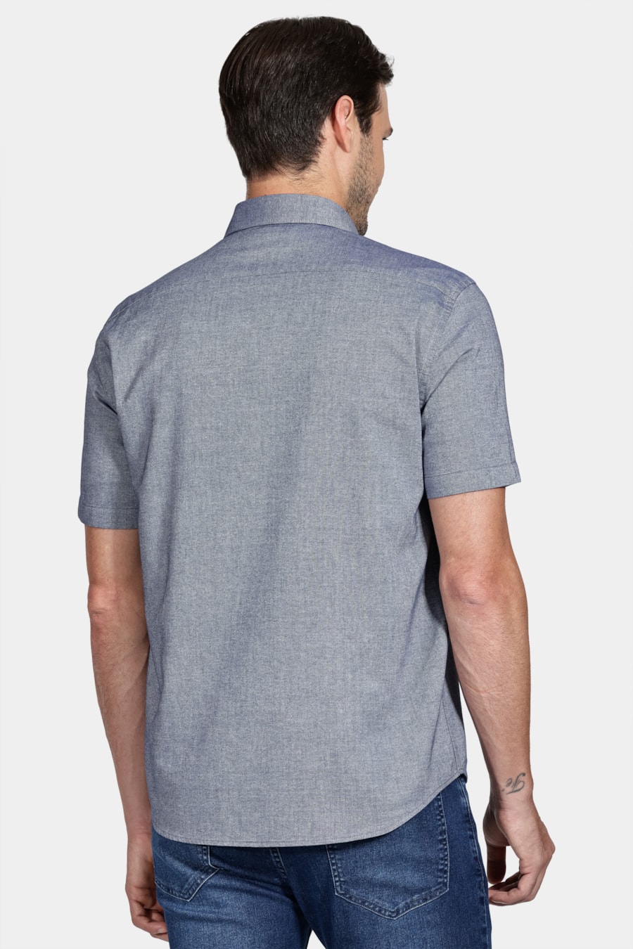 Camisa Regular Bolso Colors Azul Escuro — foto 4 de 6