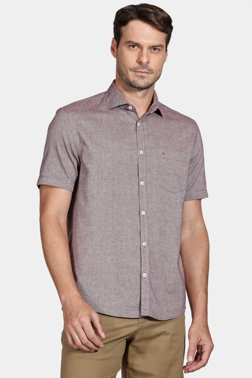 Camisa Regular Bolso Colors Bordeaux