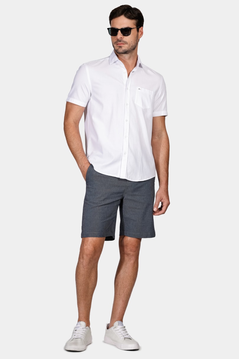 Camisa Regular Bolso Colors Branco