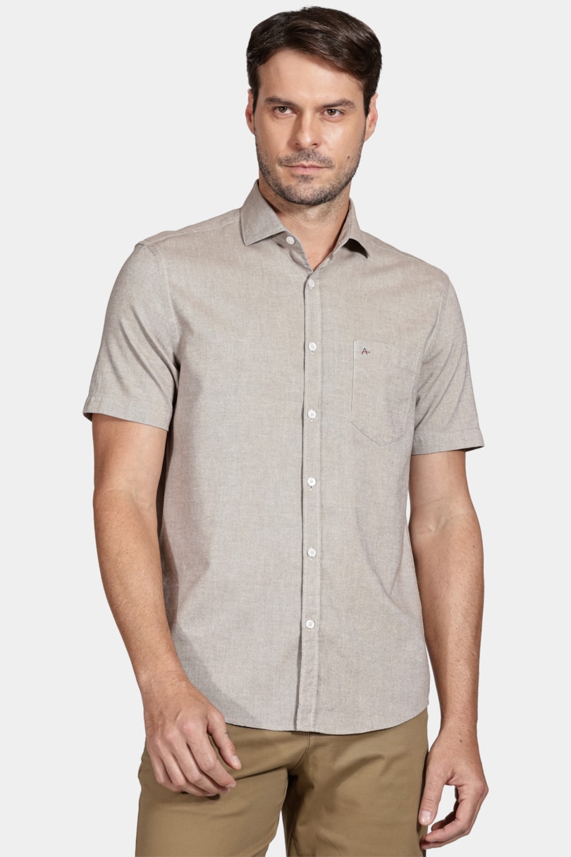 Camisa Regular Bolso Colors Natural
