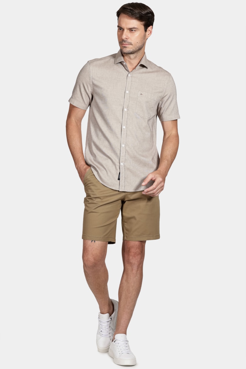 Camisa Regular Bolso Colors Natural