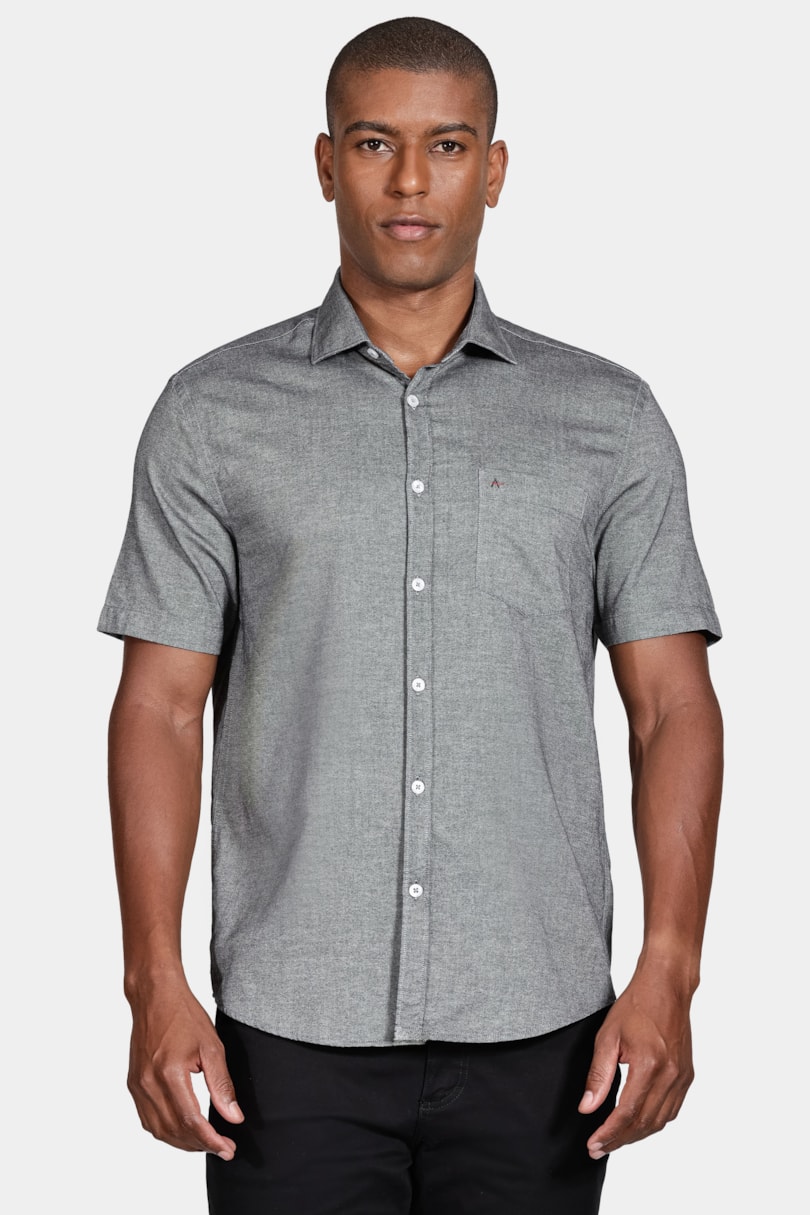 Camisa Regular Bolso Colors Preto