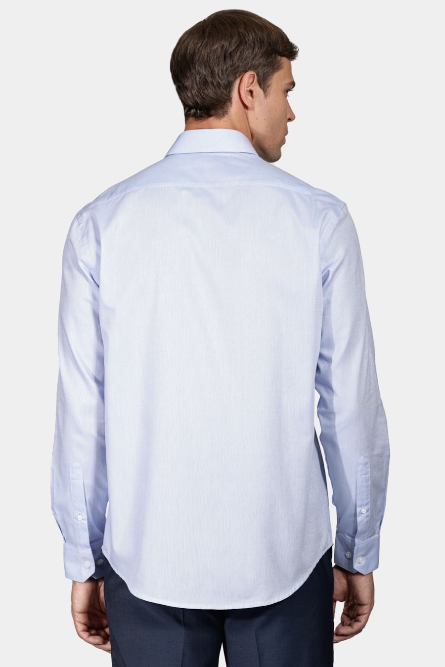 Camisa Regular de Tricoline Texturizada Azul Claro — foto 4 de 5