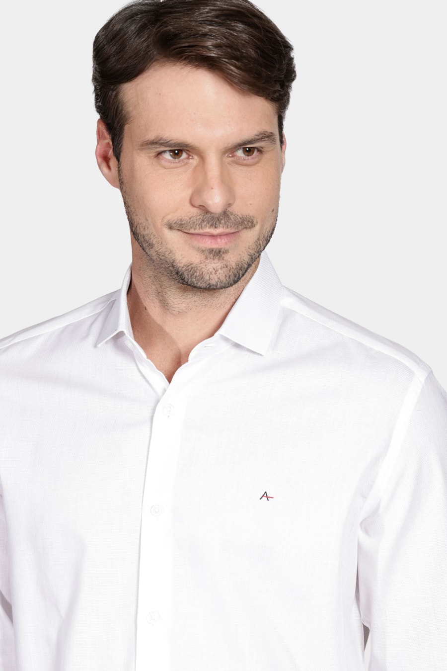 Camisa Regular de Tricoline Texturizada Branco — foto 3 de 6