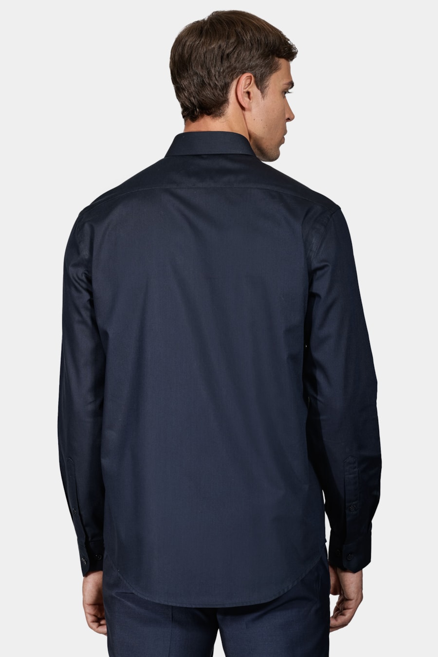 Camisa Regular de Tricoline Texturizada Marinho — foto 4 de 5