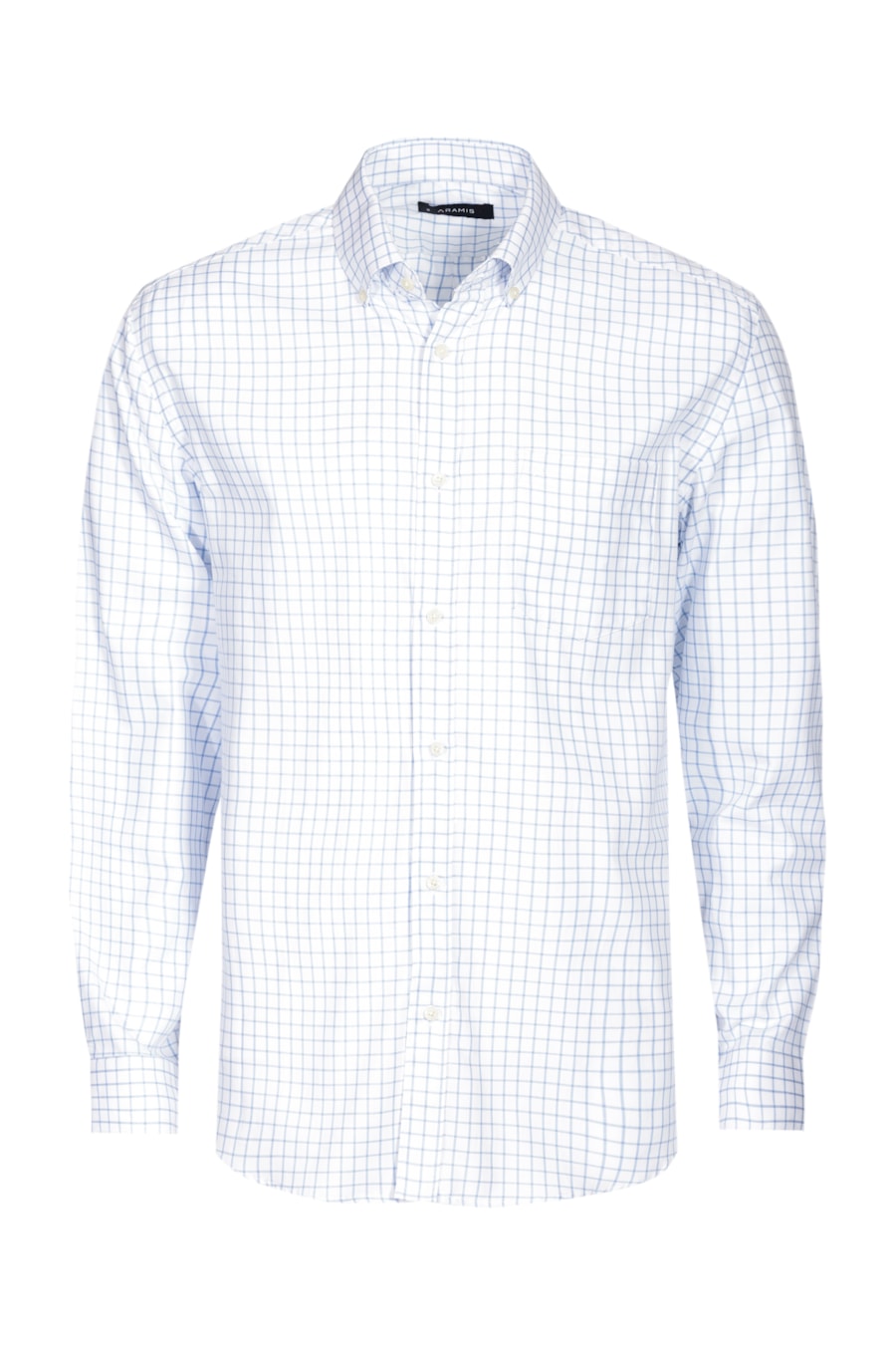 Camisa Regular Down Xadrez Clássico Branco Com Azul — foto 6 de 6