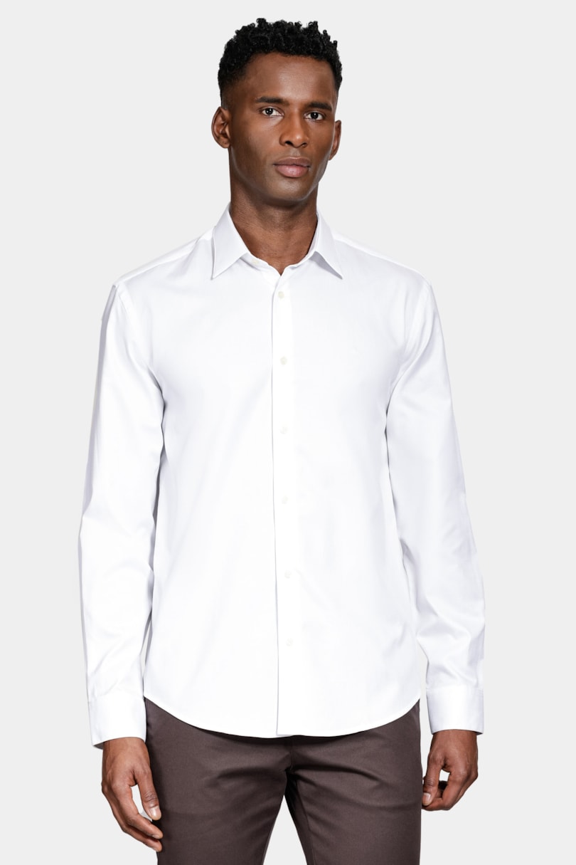Camisa Regular Fio 100 Egípcio Branco