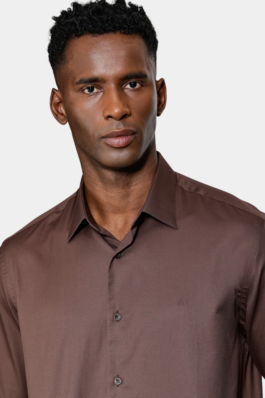 Camisa Regular Fio 100 Egípcio Cafe — foto 3 de 6