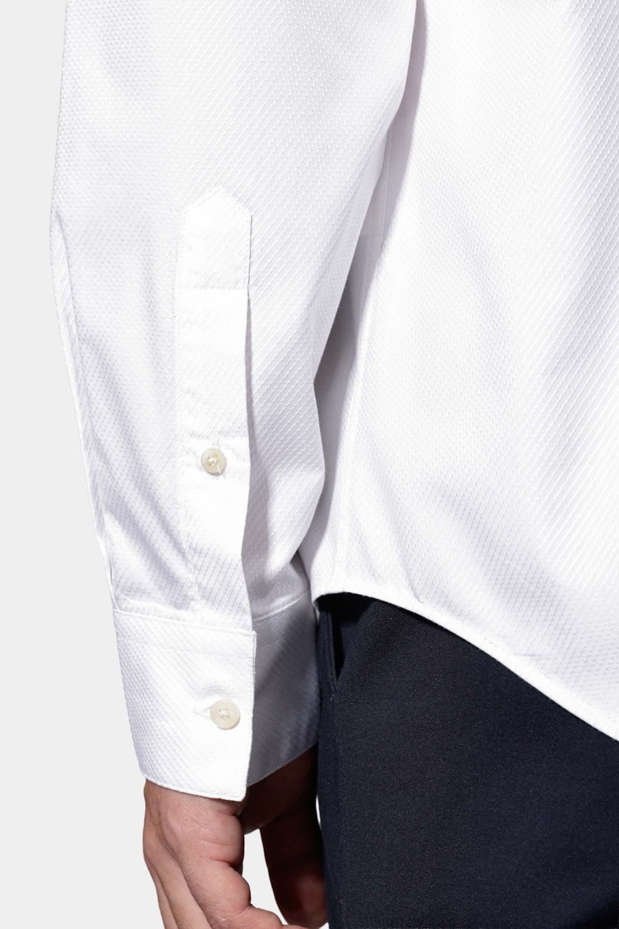 Camisa Regular Fio 100 Egípcio Maquinetada Branco — foto 4 de 7