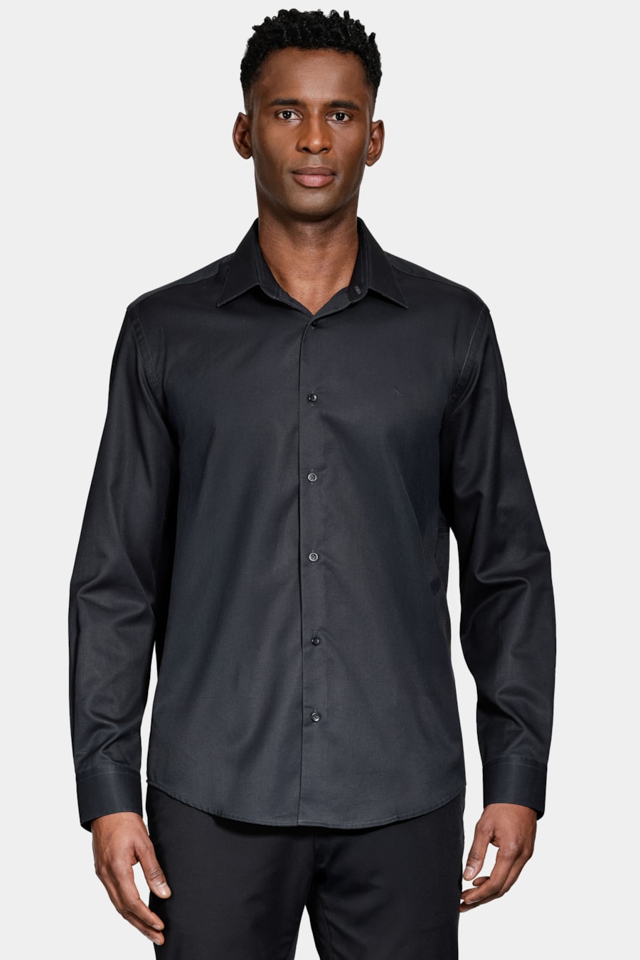 Camisa Regular Fio 100 Egípcio Preto — foto 1 de 6