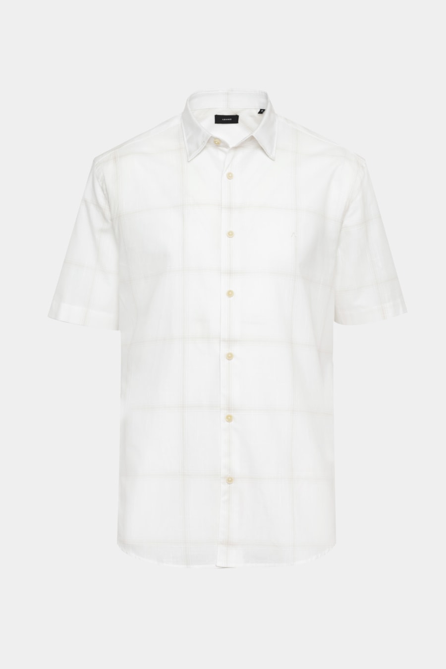 Camisa Regular Flamê Maxi Xadrez Branco C/Caqui — foto 5 de 5