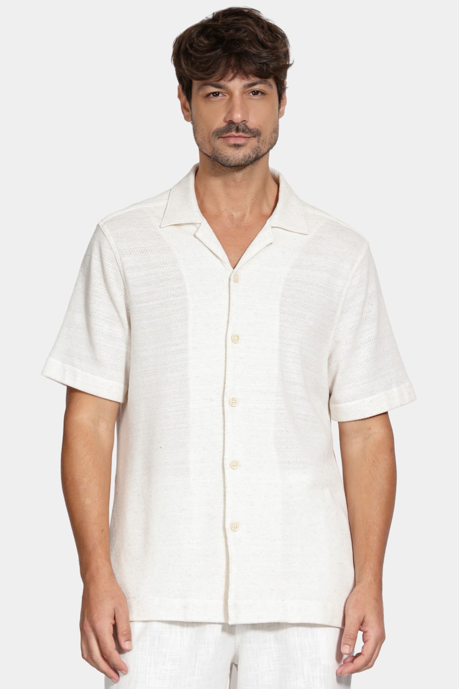 Camisa Regular Malha Textura Natural — foto 1 de 6