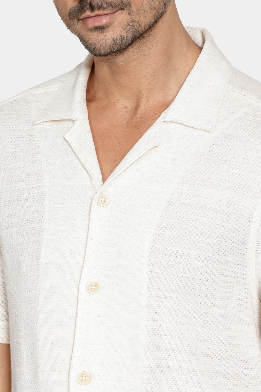 Camisa Regular Malha Textura Natural — foto 3 de 6
