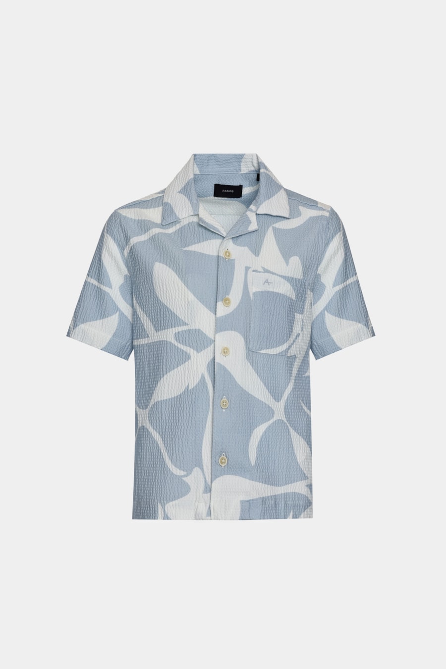 Camisa Regular Manga Curta Infantil Seersucker Azul Claro C/Branco — foto 6 de 8