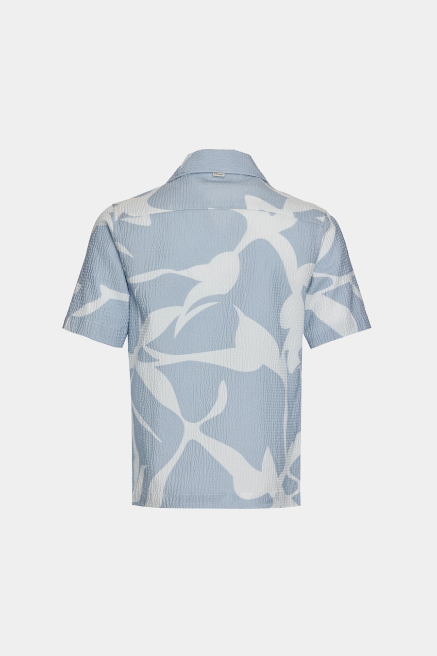 Camisa Regular Manga Curta Infantil Seersucker Azul Claro C/Branco — foto 7 de 8