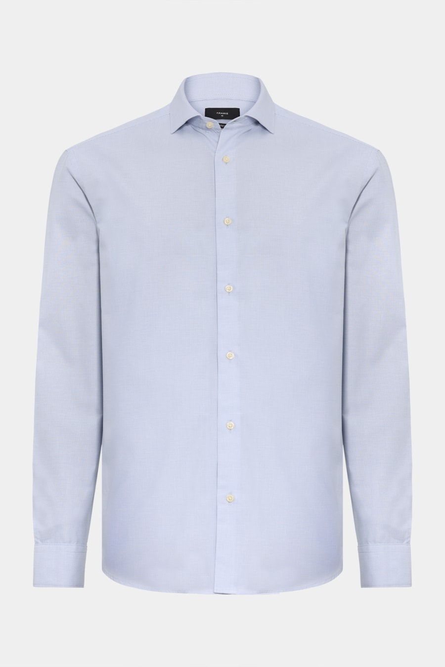 Camisa Regular Manga Longa Algodão Egípcio Micro Listrada Branco C/Azul Claro — foto 5 de 6