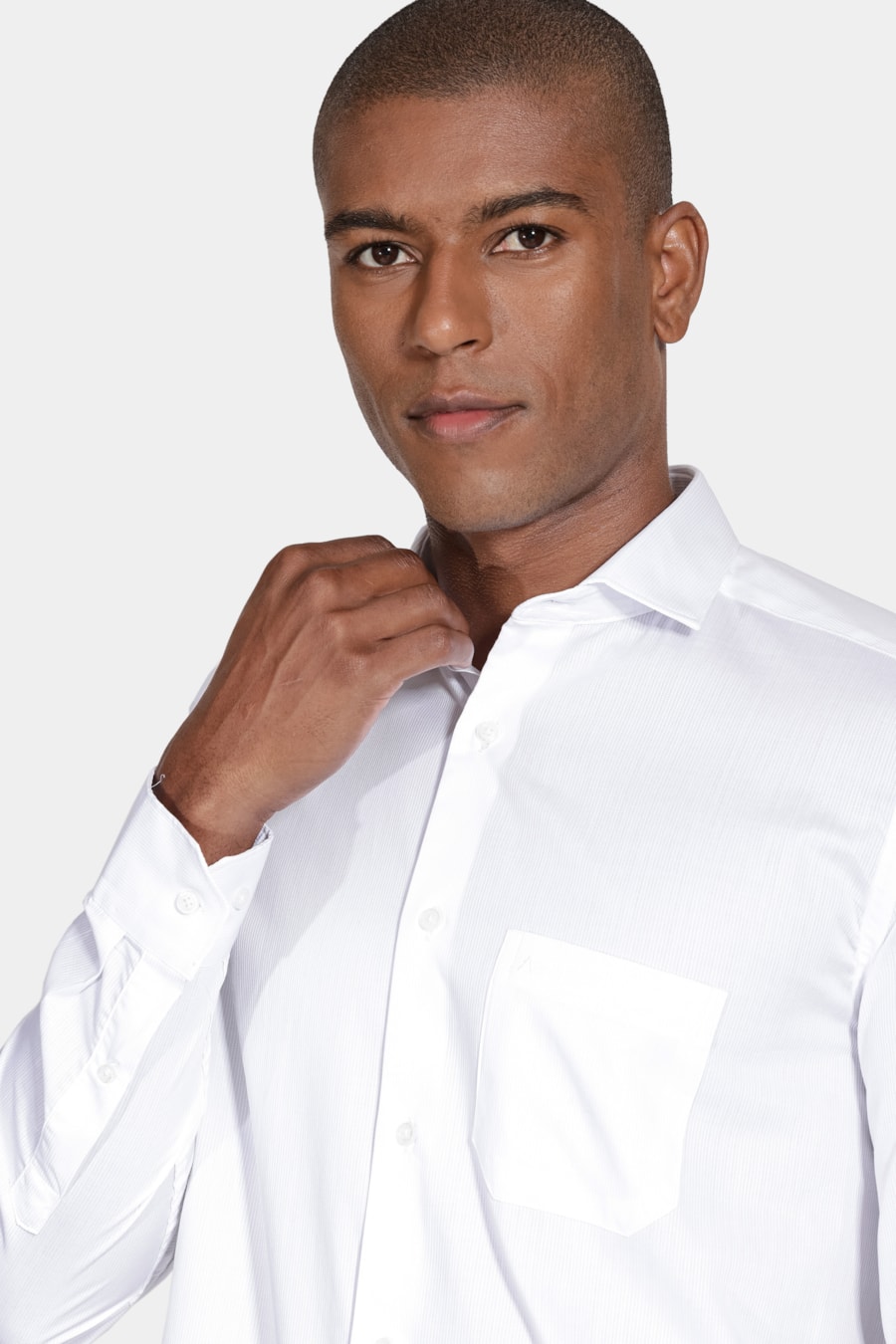 Camisa Regular Maquinetada Listrada Branco — foto 3 de 6
