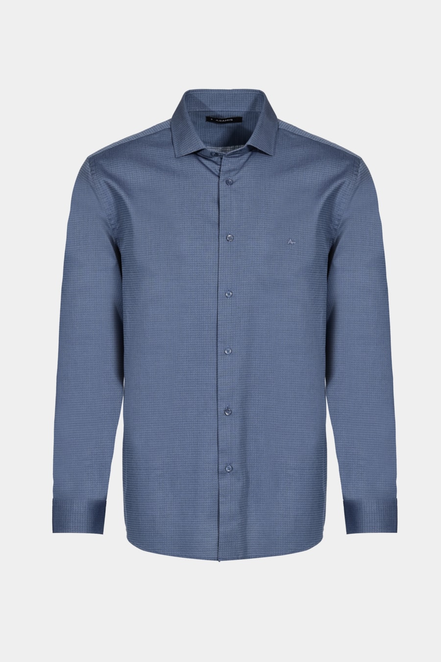 Camisa Regular Maquinetada Pont Azul Escuro — foto 6 de 6