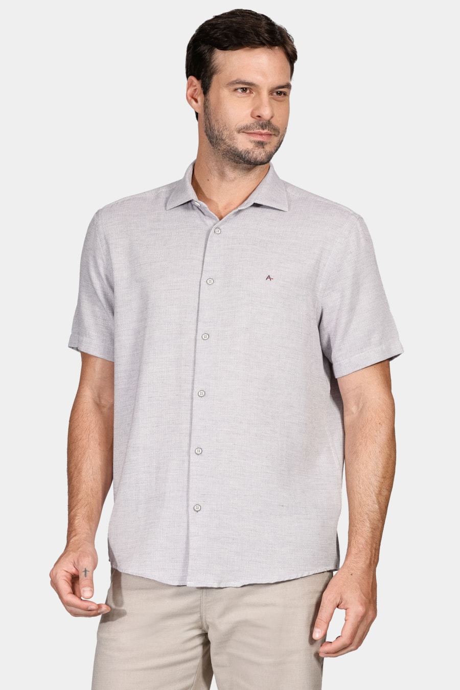Camisa Regular Maquinetado Rústico Lilás — foto 1 de 5