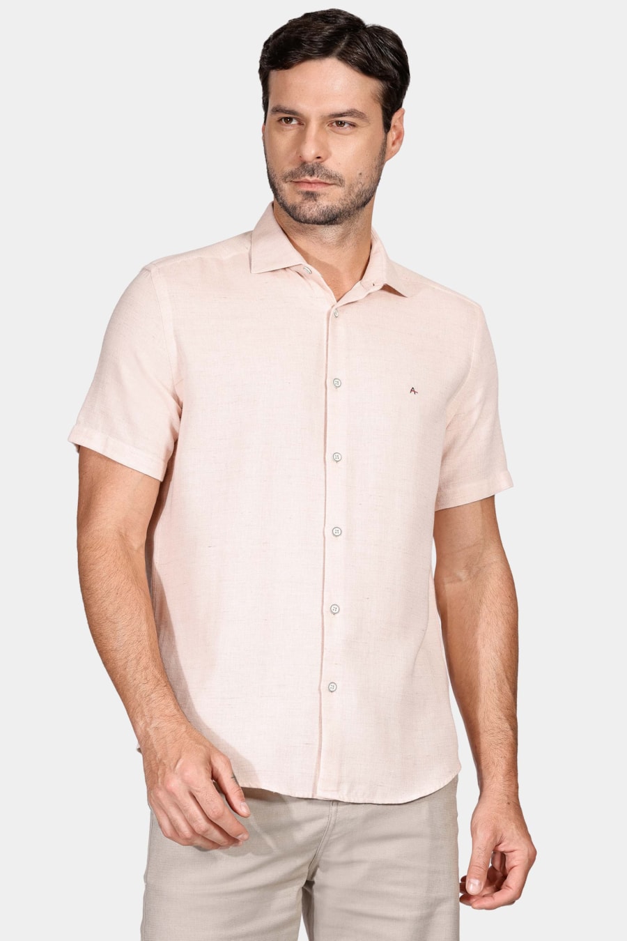 Camisa Regular Maquinetado Rústico Salmão — foto 1 de 5