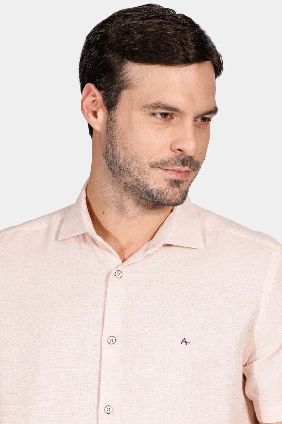 Camisa Regular Maquinetado Rústico Salmão — foto 3 de 5