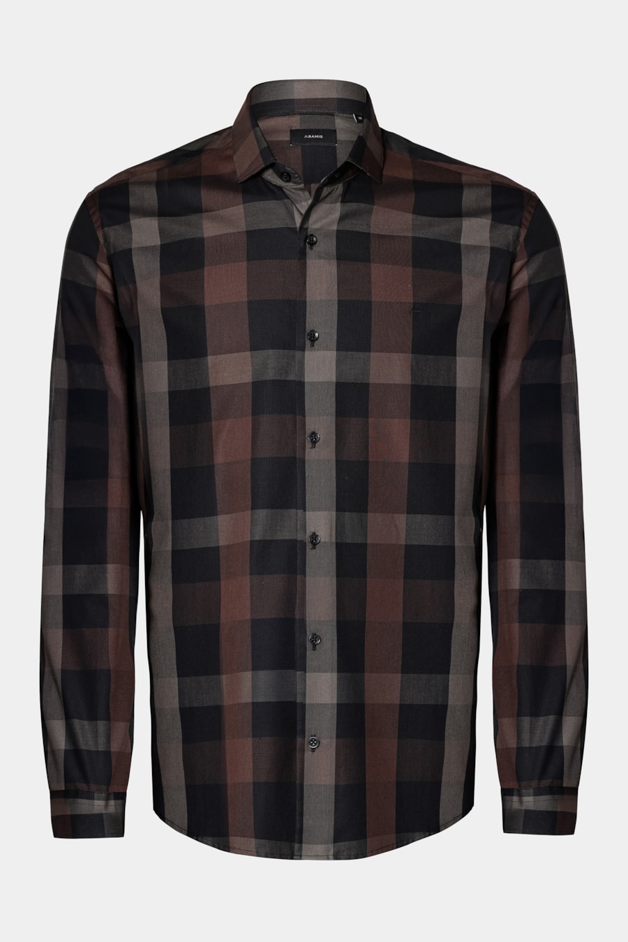 Camisa Regular Maxi Xadrez Café Com Preto — foto 6 de 7