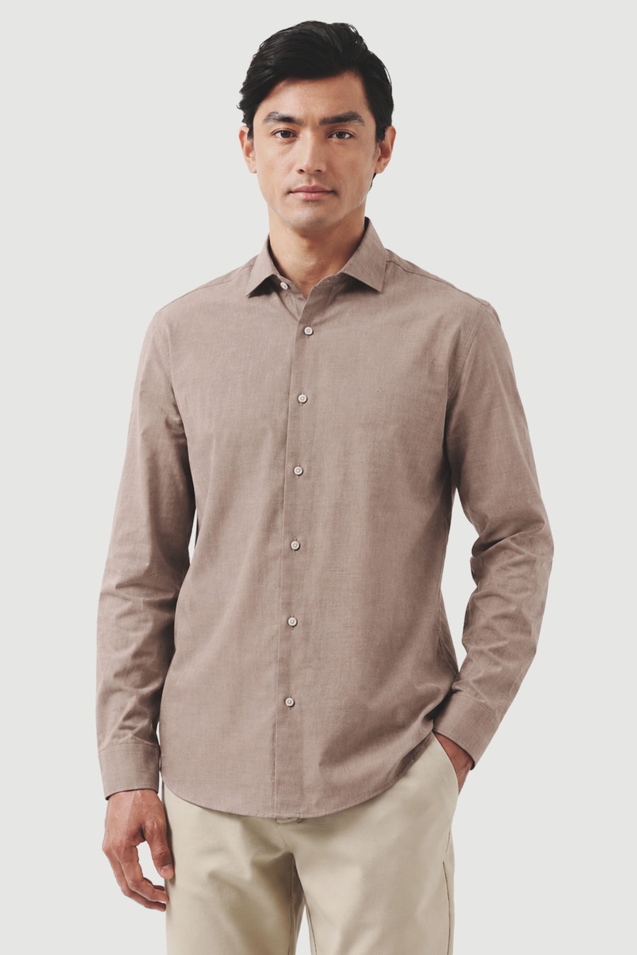 Camisa Regular Melange Antibactéria Castor — foto 1 de 6