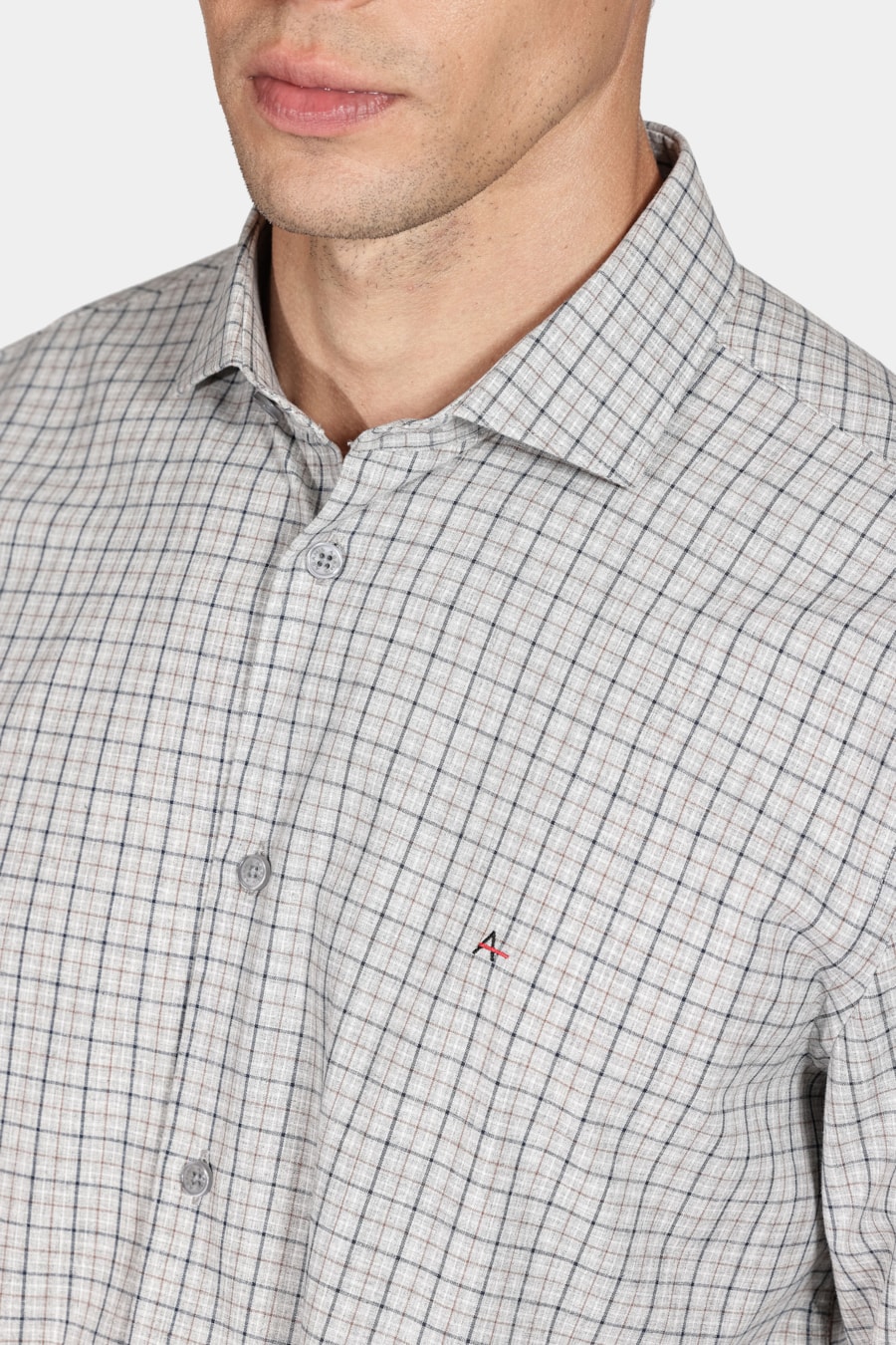 Camisa Regular Mescla Xadrez Cinza — foto 3 de 7
